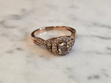 Load image into Gallery viewer, Exquisite Womens Vintage Estate 14K Rose Gold Diamond Ring 3.9g E1396