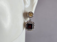Load image into Gallery viewer, Pr Womens Vintage Estate Sterling Silver Multi Stone Stud Earrings 3.1g E2256