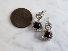 Load image into Gallery viewer, Pr Womens Vintage Estate Sterling Silver Multi Stone Stud Earrings 3.1g E2256
