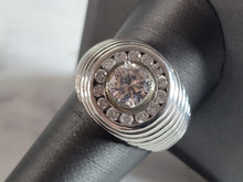 Load image into Gallery viewer, Mens Vintage Estate Sterling Silver CZ Ring 9.1g E2453