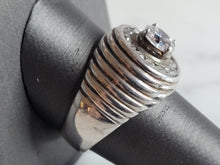 Load image into Gallery viewer, Mens Vintage Estate Sterling Silver CZ Ring 9.1g E2453