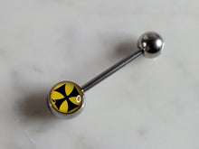 Load image into Gallery viewer, New Surgical Steel Iron Cross Flames Nipple Ear Tongue Piercing Barbell  E2724