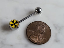 Load image into Gallery viewer, New Surgical Steel Iron Cross Flames Nipple Ear Tongue Piercing Barbell  E2724