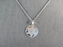 Load image into Gallery viewer, Sterling Silver Jewish Judaica Star of David Pendant Necklace 4.3g E2747