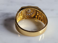 Load image into Gallery viewer, Mens Vintage Estate Sterling Silver Gold Tone CZ Ring 7.3g E2783