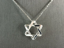 Load image into Gallery viewer, Sterling Silver Star of David Jewish Judaica Pendant Necklace 3.7g E3499
