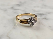 Load image into Gallery viewer, Lovely Womens Vintage Estate 14K Yellow Gold Diamond Cluster Ring 3.6g E3560