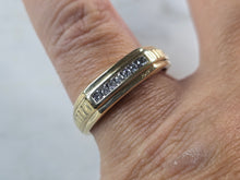 Load image into Gallery viewer, Mens Vintage Estate 10k Yellow Gold Diamond Ring 3.4g #E3605