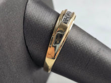 Load image into Gallery viewer, Mens Vintage Estate 10k Yellow Gold Diamond Ring 3.2g #E3607