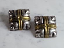 Load image into Gallery viewer, Pr Womens Vintage Estate Sterling Silver w/ Gold Tone Earrings 18.8g E3656