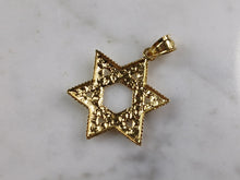Load image into Gallery viewer, Sterling Silver Gold Tone Jewish Judaica Star of David Pendant, 2.8g E3793