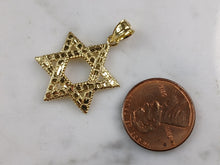 Load image into Gallery viewer, Sterling Silver Gold Tone Jewish Judaica Star of David Pendant, 2.8g E3793