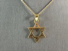 Load image into Gallery viewer, Sterling Silver Gold Tone Jewish Judaica Star of David Pendant, 2.8g E3798