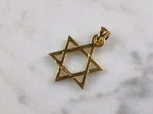 Load image into Gallery viewer, Sterling Silver Gold Tone Jewish Judaica Star of David Pendant, 2.8g E3798