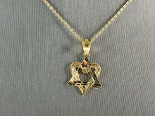Load image into Gallery viewer, Sterling Silver GT Jewish Judaica Star David Heart Pendant Necklace 2.4g E3995