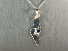 Load image into Gallery viewer, Sterling Silver Jewish Judaica Star of David Israel Pendant Necklace 3.4g E3996