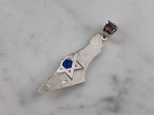 Load image into Gallery viewer, Sterling Silver Jewish Judaica Star of David Israel Pendant Necklace 3.4g E3996