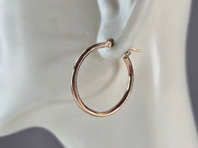 Load image into Gallery viewer, Pr Womens Vintage Estate 14K Rose Gold Hoop Earrings, 1.1g E4258