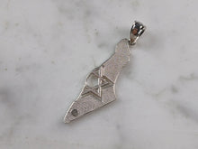 Load image into Gallery viewer, Sterling Silver Jewish Judaica Star of David Israel Pendant Necklace 3.3g E4290