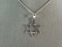 Load image into Gallery viewer, Sterling Silver Jewish Judaica Star of David Pendant Necklace, 3.0g E4297