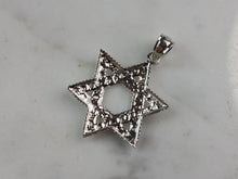 Load image into Gallery viewer, Sterling Silver Jewish Judaica Star of David Pendant Necklace, 2.7g E4299