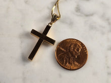 Load image into Gallery viewer, Vintage Estate 14k Gold Necklace w/ Religious Crucifix Cross Pendant 3.5g E4389