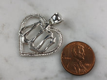 Load image into Gallery viewer, Sterling Silver Religious Muslim Allah Heart Pendant Necklace 4.4g E4698