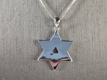 Load image into Gallery viewer, Sterling Silver Jewish Judaica Star of David Opal Pendant Necklace 6.4g E4752