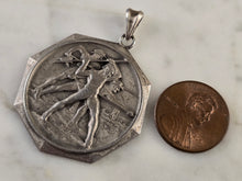 Load image into Gallery viewer, Rare Sterling Silver 1956 Swiss German Huguenin Rifle Medal Pendant 14.7g E4753