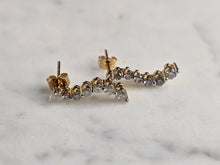 Load image into Gallery viewer, Pr of Womens 14K Yellow Gold Diamond Modernist Earrings 1.5g E4852