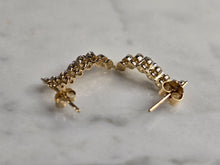 Load image into Gallery viewer, Pr of Womens 14K Yellow Gold Diamond Modernist Earrings 1.5g E4852