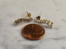 Load image into Gallery viewer, Pr of Womens 14K Yellow Gold Diamond Modernist Earrings 1.5g E4852