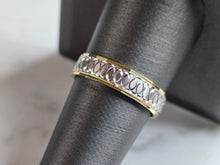 Load image into Gallery viewer, Mens Vintage Estate 14K Yellow & White Gold Wedding Band Ring 3.5g #E5245