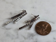 Load image into Gallery viewer, Pr Womens Vintage Estate 14K White Gold Art Deco Diamond Earrings 5.7g E5475