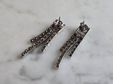 Load image into Gallery viewer, Pr Womens Vintage Estate 14K White Gold Art Deco Diamond Earrings 5.7g E5475