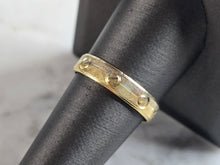 Load image into Gallery viewer, Mens Vintage Estate 18K White & Yellow Gold Wedding Band Ring, 3.7g E5672