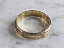 Load image into Gallery viewer, Mens Vintage Estate 18K White & Yellow Gold Wedding Band Ring, 3.7g E5672