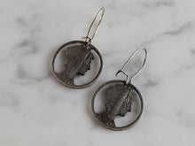 Load image into Gallery viewer, Pr Womens Vintage Estate Silver Mercury Dime 1942 Earrings 3.8g E5841