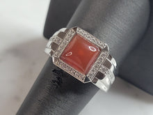 Load image into Gallery viewer, Mens Estate Sterling Silver Carnelian Ring 9.7g E6125
