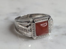 Load image into Gallery viewer, Mens Estate Sterling Silver Carnelian Ring 9.7g E6125