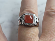 Load image into Gallery viewer, Mens Estate Sterling Silver Carnelian Ring 9.7g E6125