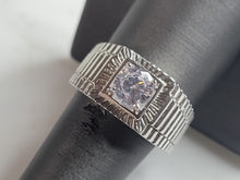 Load image into Gallery viewer, Mens Estate Sterling Silver CZ Ring 9.8g E6126