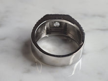 Load image into Gallery viewer, Mens Estate Sterling Silver CZ Ring 9.8g E6126