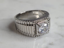 Load image into Gallery viewer, Mens Estate Sterling Silver CZ Ring 9.8g E6126