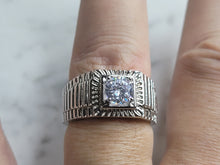 Load image into Gallery viewer, Mens Estate Sterling Silver CZ Ring 9.8g E6126