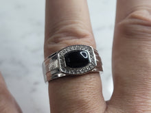 Load image into Gallery viewer, Mens Estate Sterling Silver Modernist Onyx Ring 9.8g E6168