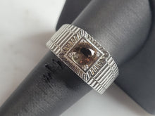 Load image into Gallery viewer, Mens Estate Sterling Silver Modernist Citrine Ring 10.0g E6229
