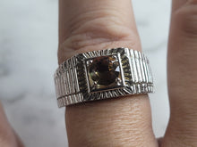 Load image into Gallery viewer, Mens Estate Sterling Silver Modernist Citrine Ring 10.0g E6229