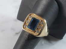 Load image into Gallery viewer, Mens Vintage Estate 14K Yellow Gold Topaz & Diamond Ring 16.3g E6275