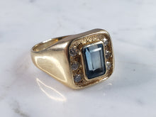 Load image into Gallery viewer, Mens Vintage Estate 14K Yellow Gold Topaz & Diamond Ring 16.3g E6275